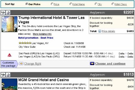 Pacote para Las Vegas